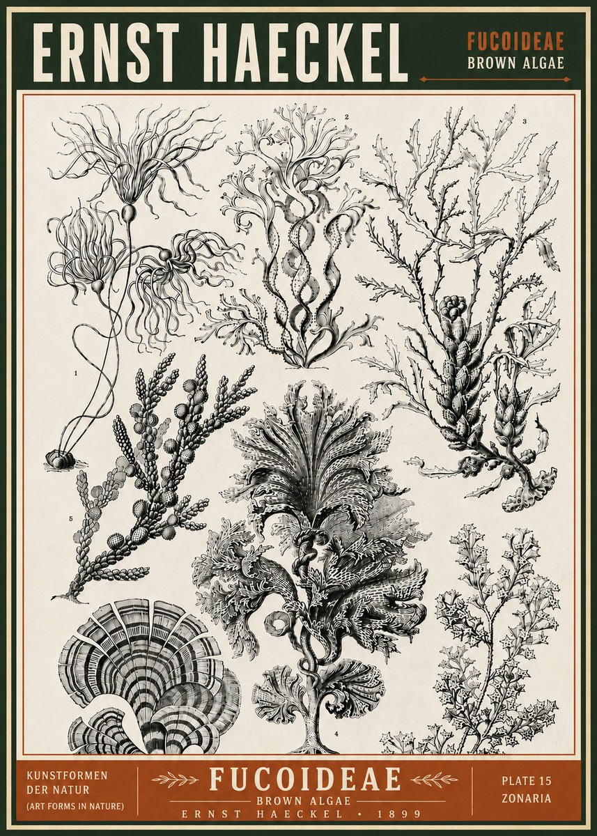 Ernst Haeckel Fucoideae - Brown Algae No6 - Plakat