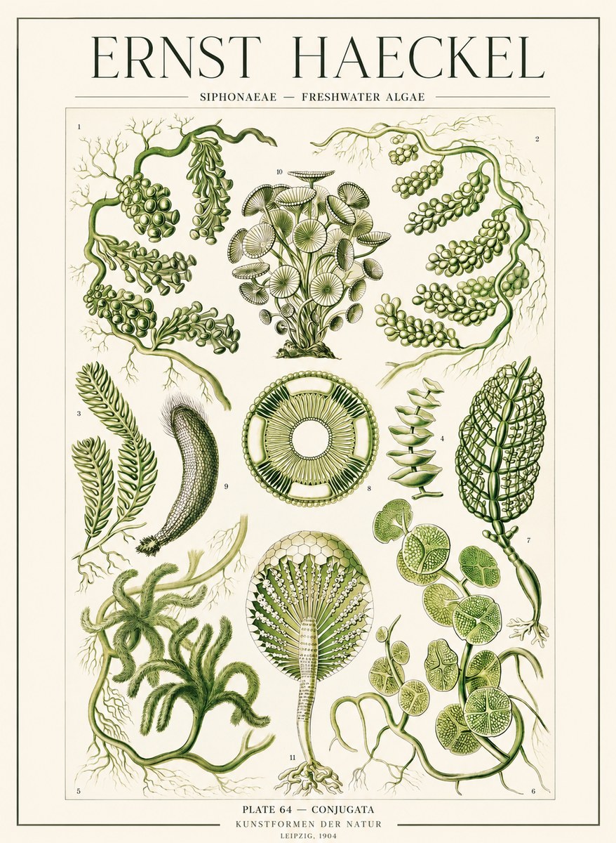 Ernst Haeckel Siphonaceae - Freshwater Algae No1 - Plakat