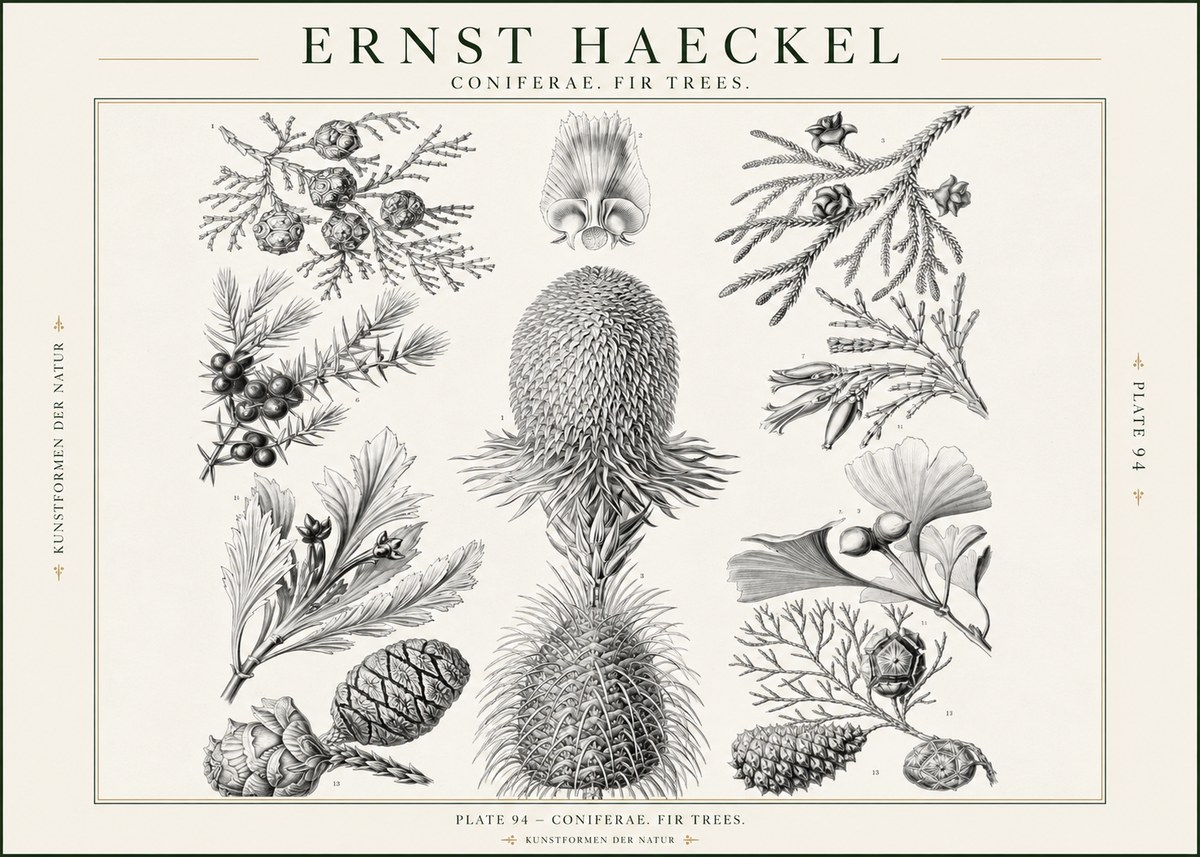 Ernst Haeckel Coniferae. Fir Trees. No1 - Plakat