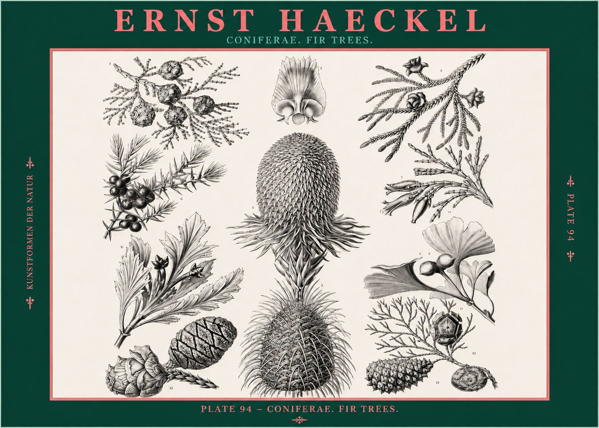 Ernst Haeckel Coniferae. Fir Trees. No2 - Plakat
