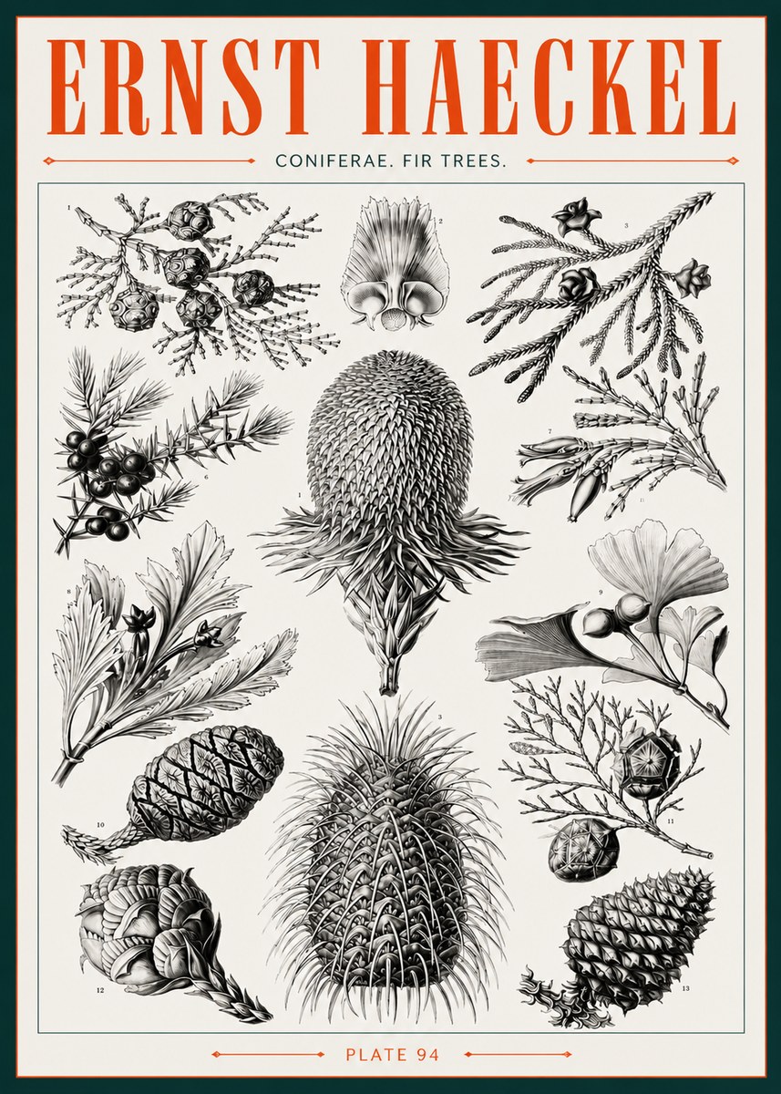 Ernst Haeckel Coniferae. Fir Trees. No3 - Plakat