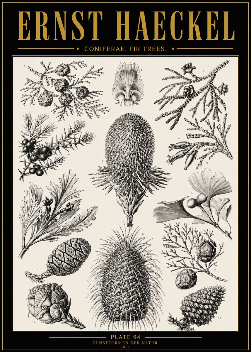Ernst Haeckel Coniferae. Fir Trees. No5 - Plakat