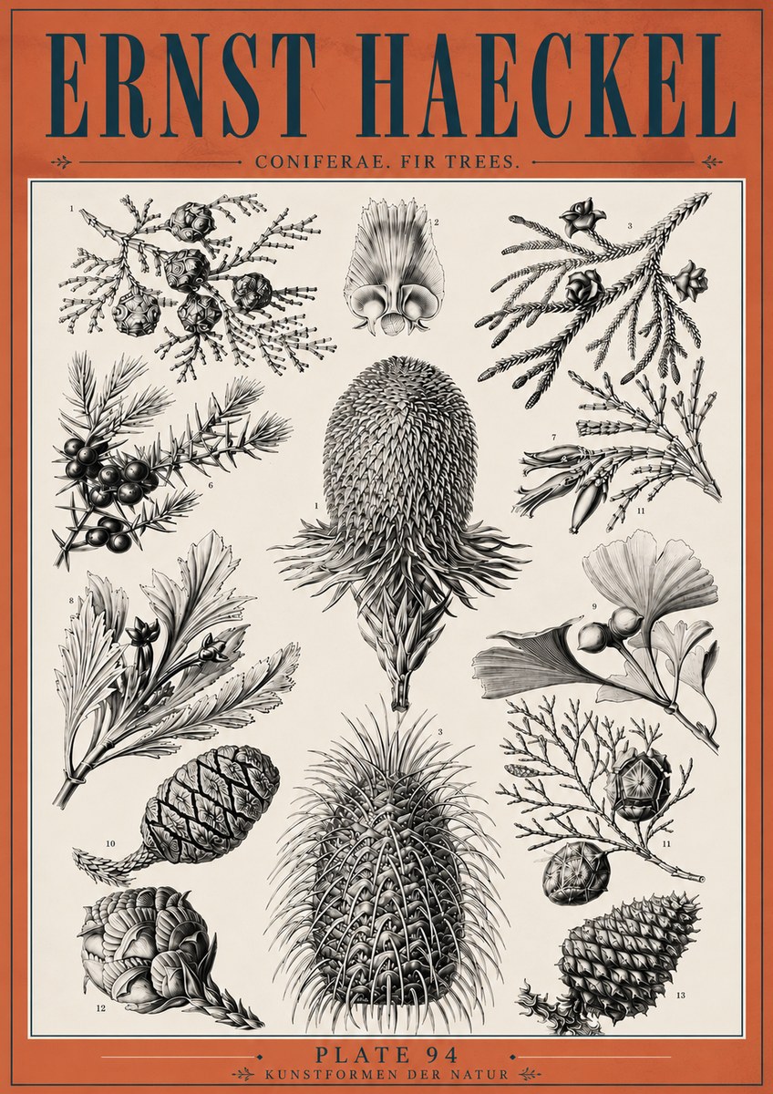 Ernst Haeckel Coniferae. Fir Trees. No6 - Plakat