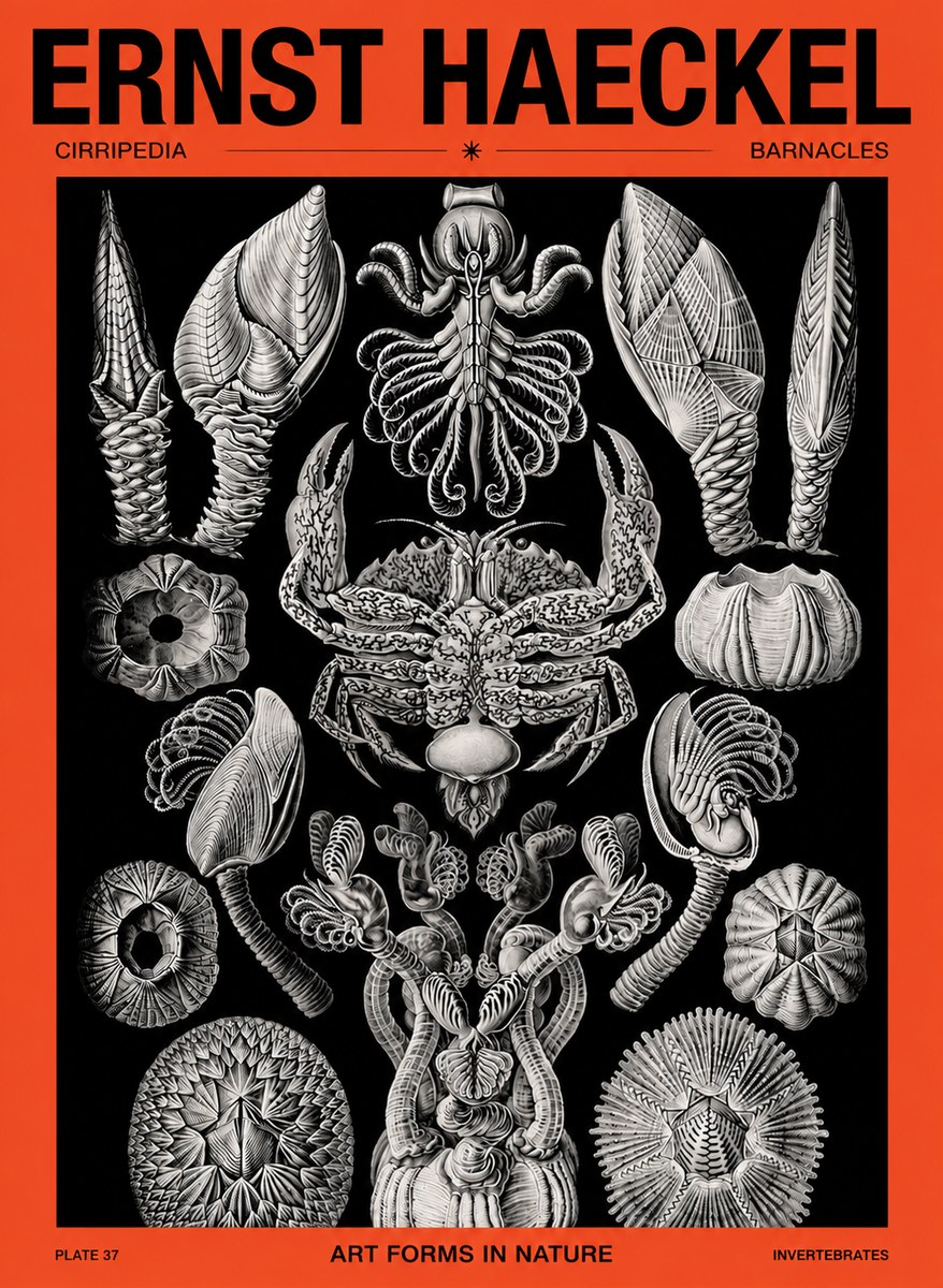 Ernst Haeckel Cirripedia Barnacles No5 - Plakat
