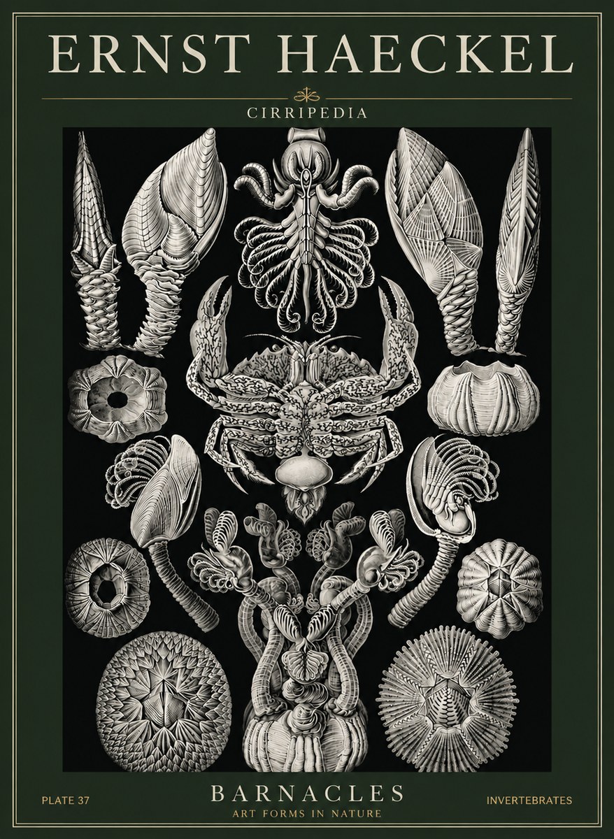 Ernst Haeckel Cirripedia Barnacles No6 - Plakat