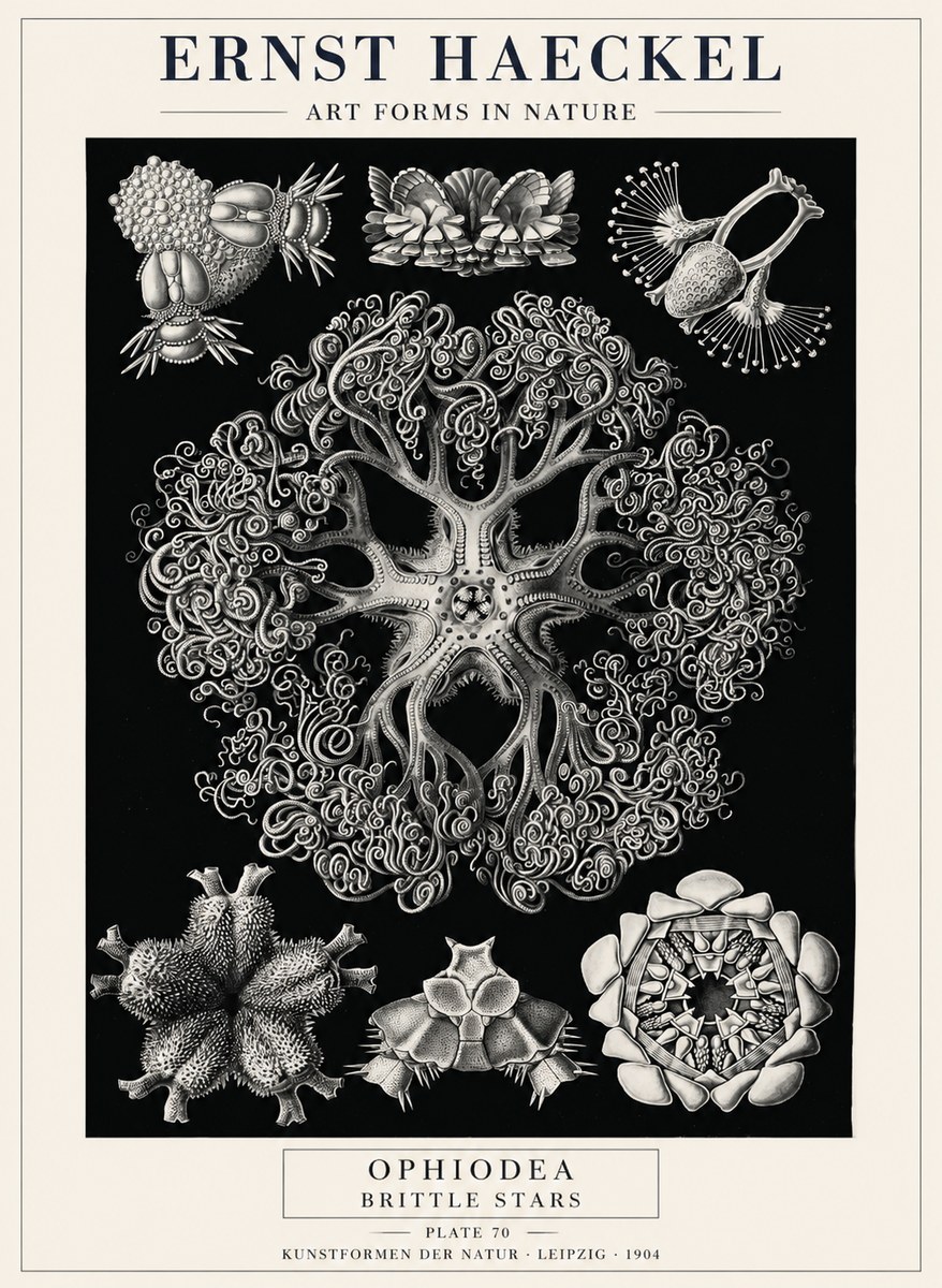 Ernst Haeckel Ophiodea - Brittle Stars II No4 - Plakat