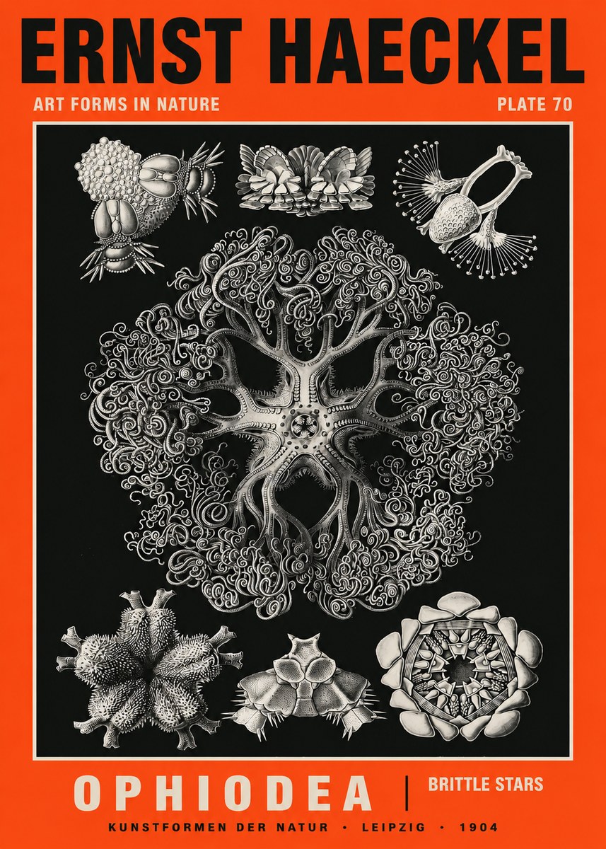 Ernst Haeckel Ophiodea - Brittle Stars II No5 - Plakat