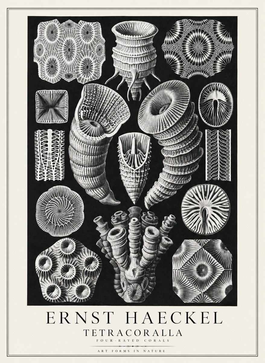 Ernst Haeckel Tetracoralla - Four-rayed Corals No3 - Plakat