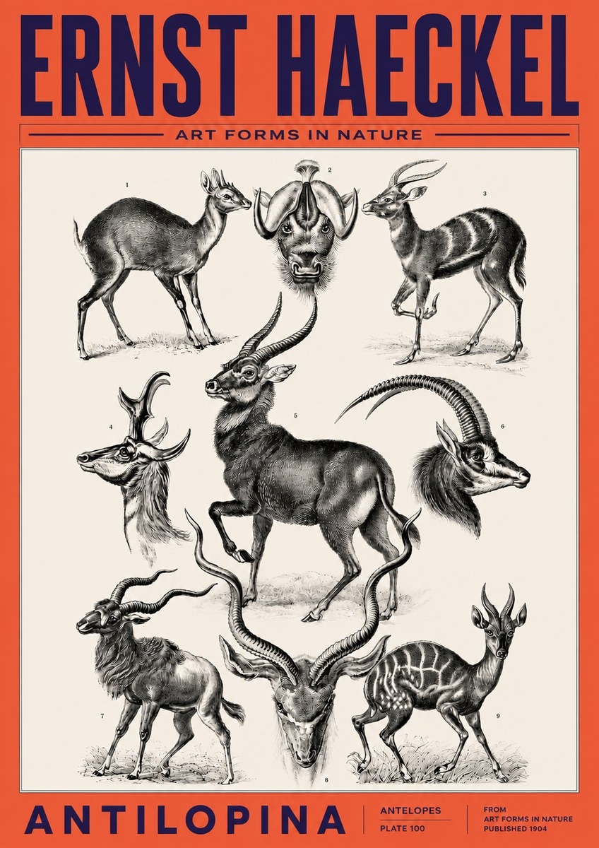 Ernst Haeckel Antelopes No6 - Plakat