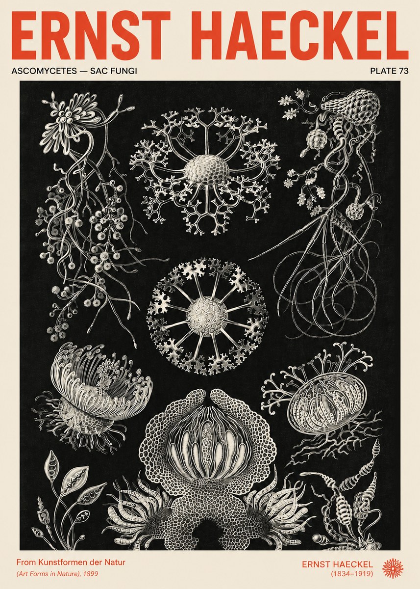Ernst Haeckel Ascomycetes — Sac Fungi No4 - Plakat