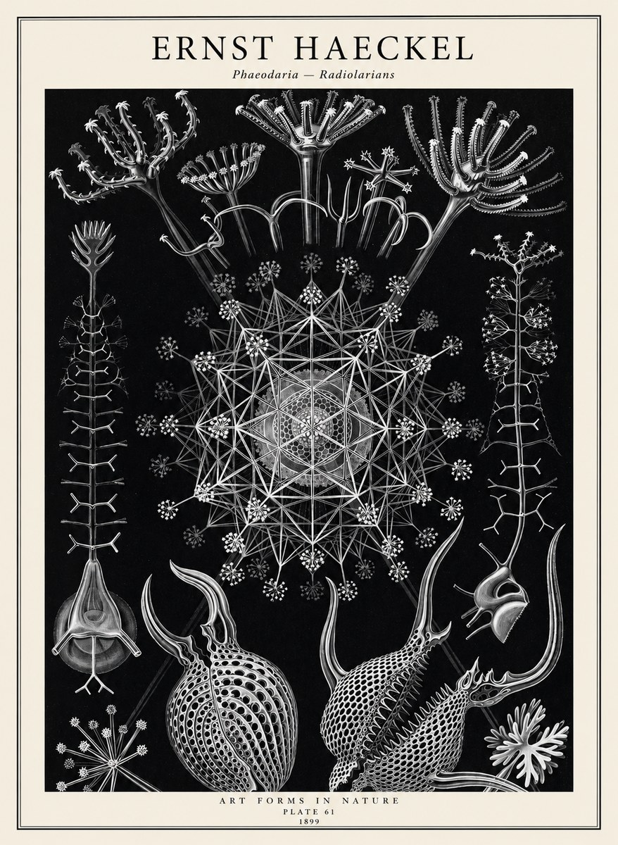 Ernst Haeckel Phaeodaria Radiolarians - Plate 61 No2 - Plakat