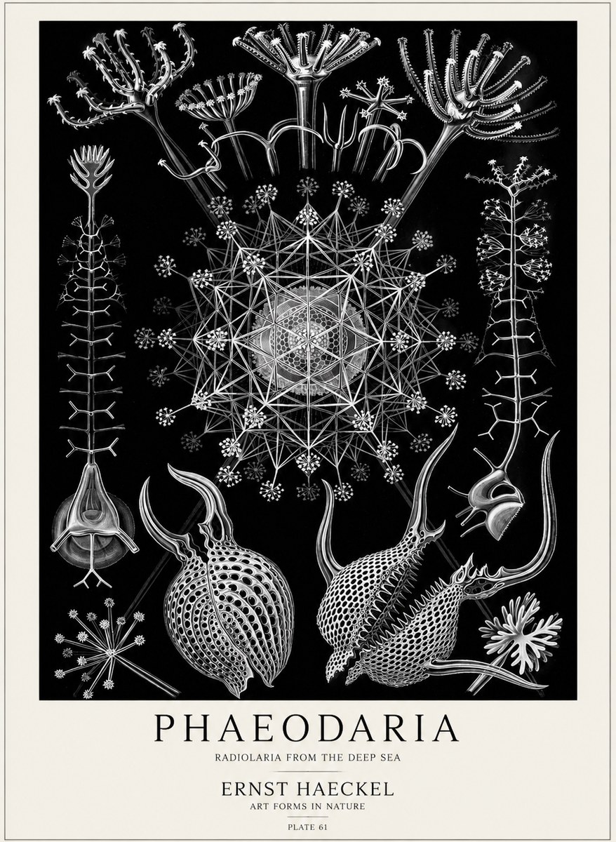Ernst Haeckel Phaeodaria Radiolarians - Plate 61 No5 - Plakat