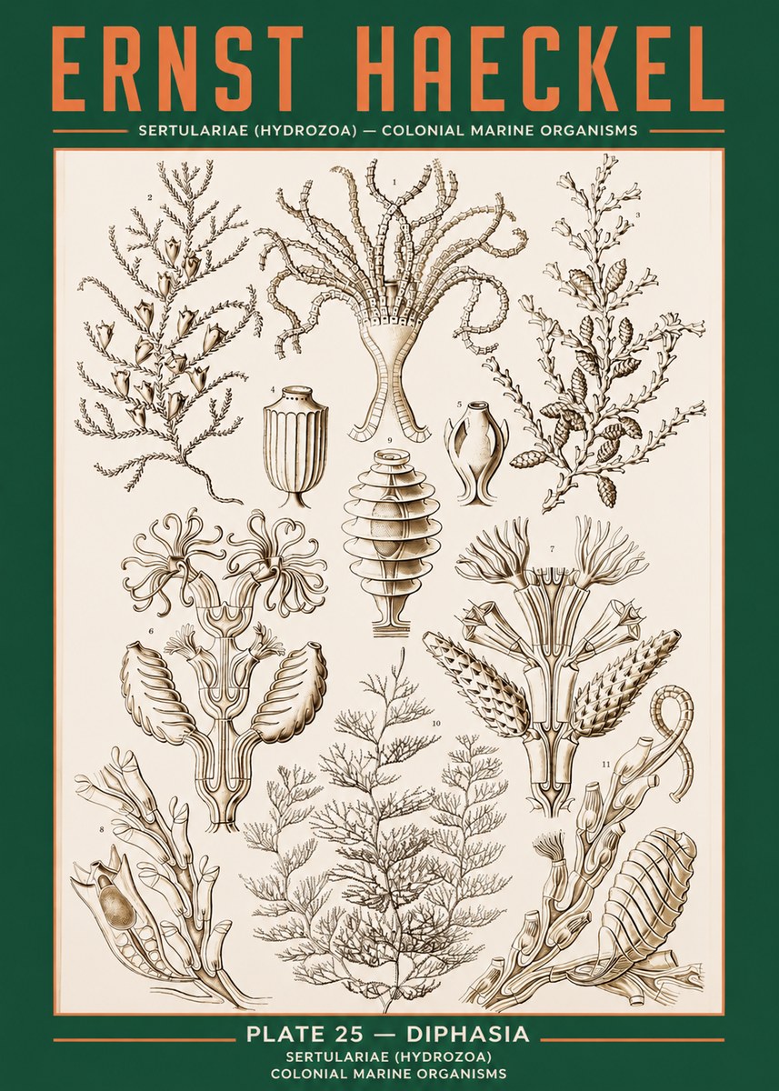 Ernst Haeckel Sertulariidae No3 - Plakat