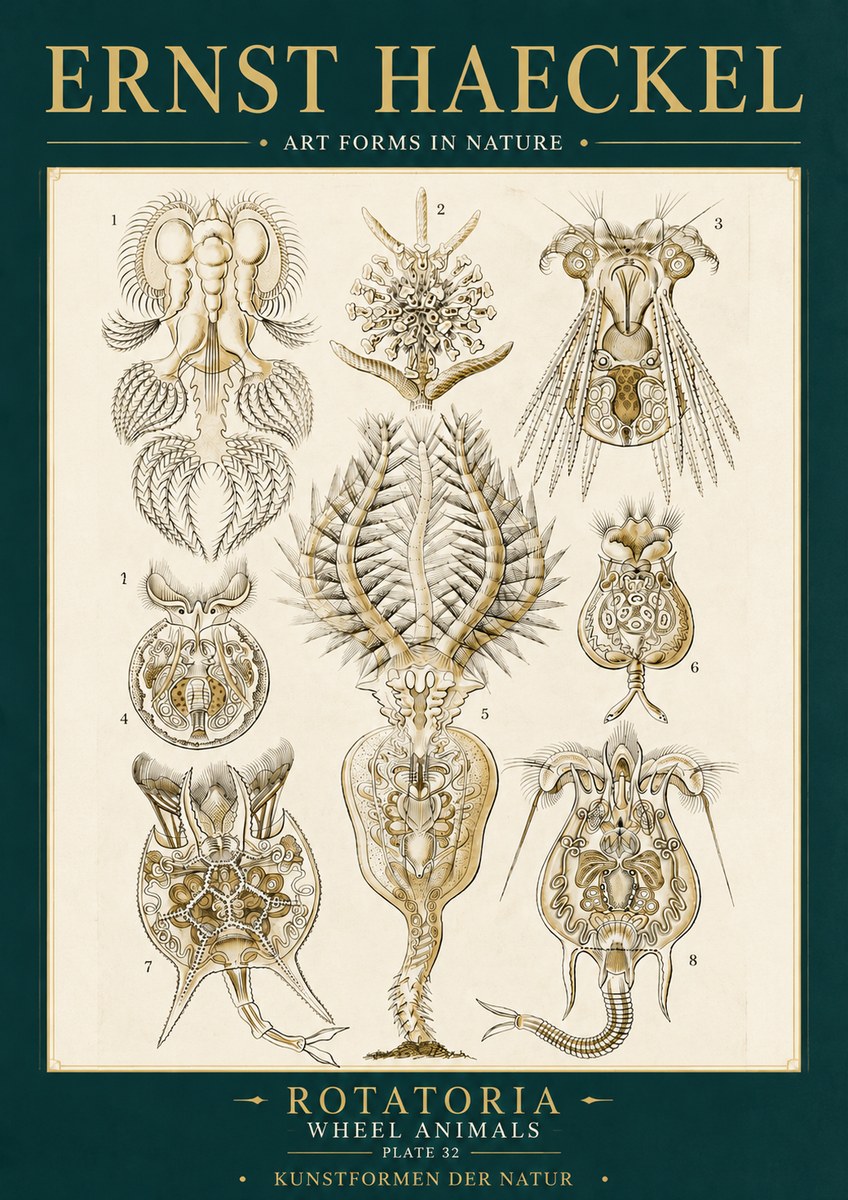 Ernst Haeckel Rotatoria - Wheel Animals No6 - Plakat