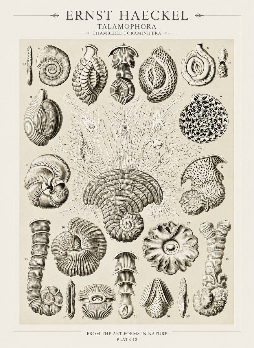 Ernst Haeckel Thalamophora – Foraminifera Plate 12 No3 - Plakat