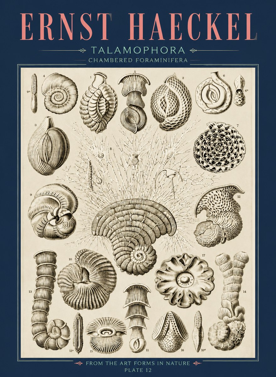 Ernst Haeckel Thalamophora – Foraminifera Plate 12 No4 - Plakat