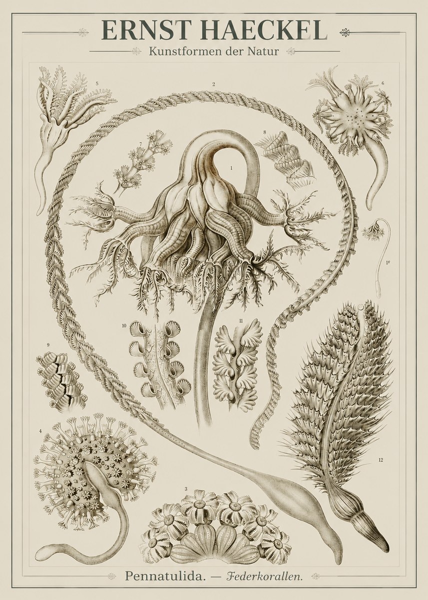 Ernst Haeckel Pennatulida - Sea Pens No3 - Plakat
