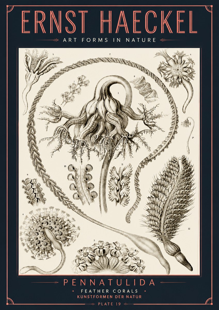Ernst Haeckel Pennatulida - Sea Pens No6 - Plakat