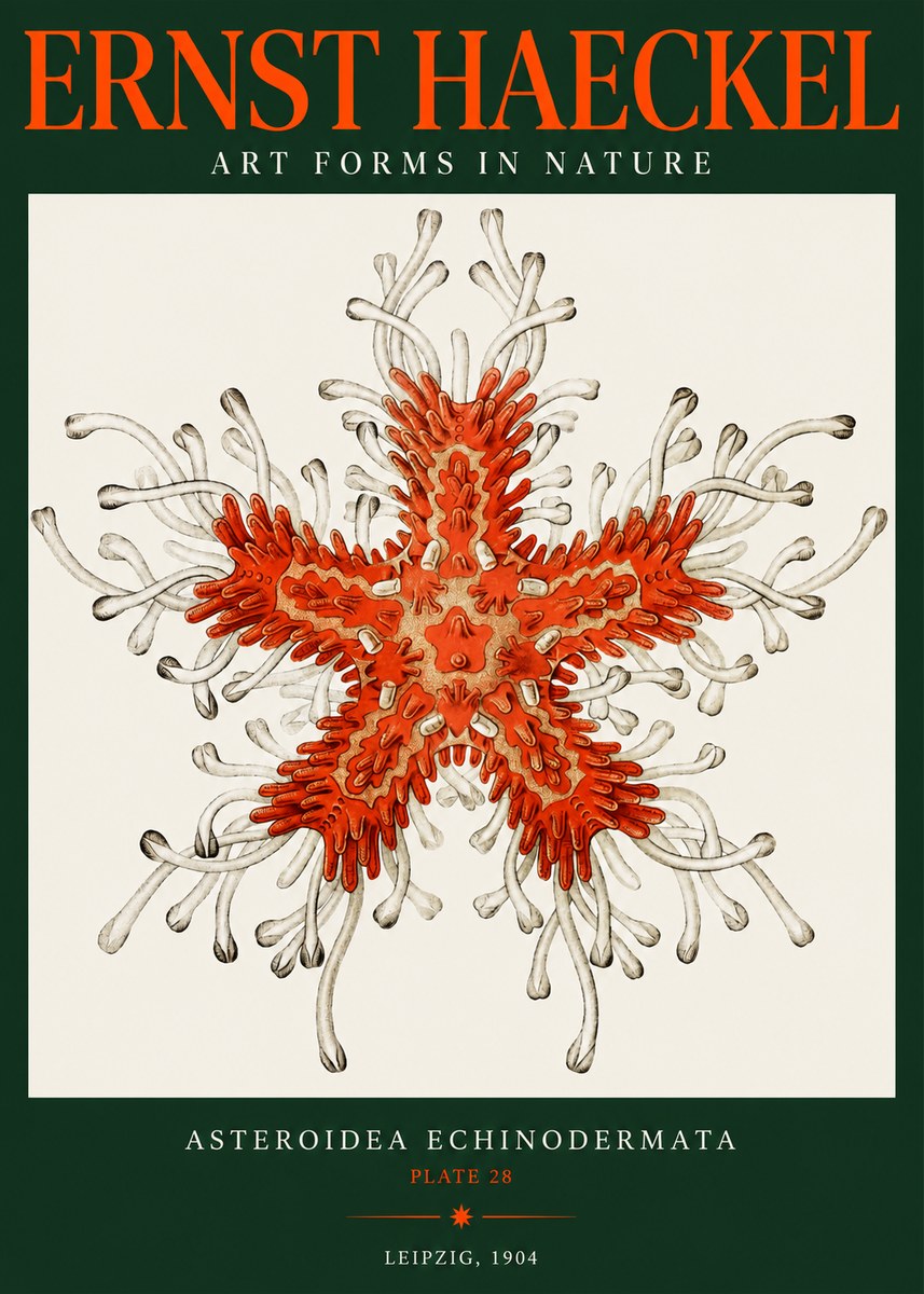 Ernst Haeckel Asteroidea Echinodermata Plate 28 No2 - Plakat
