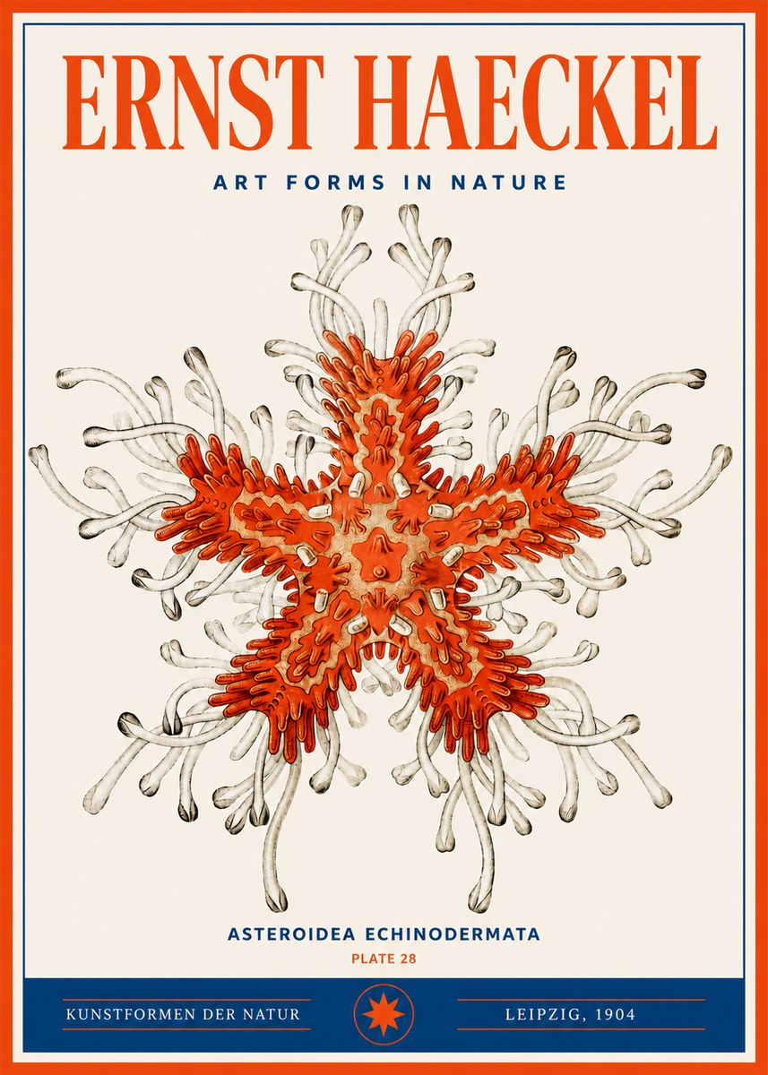 Ernst Haeckel Asteroidea Echinodermata Plate 28 No3 - Plakat