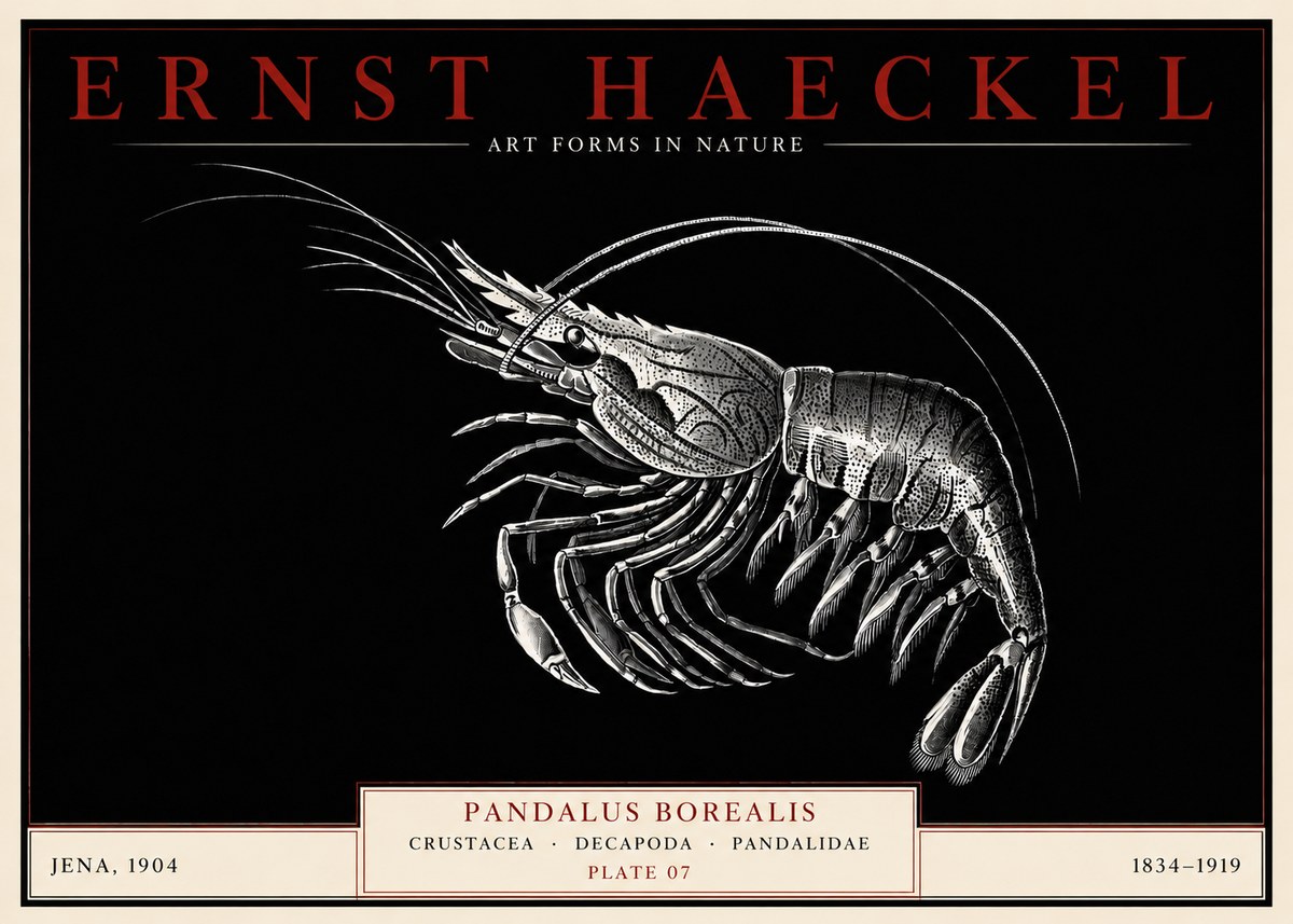 Ernst Haeckel Pandalus Borealis No3 - Plakat
