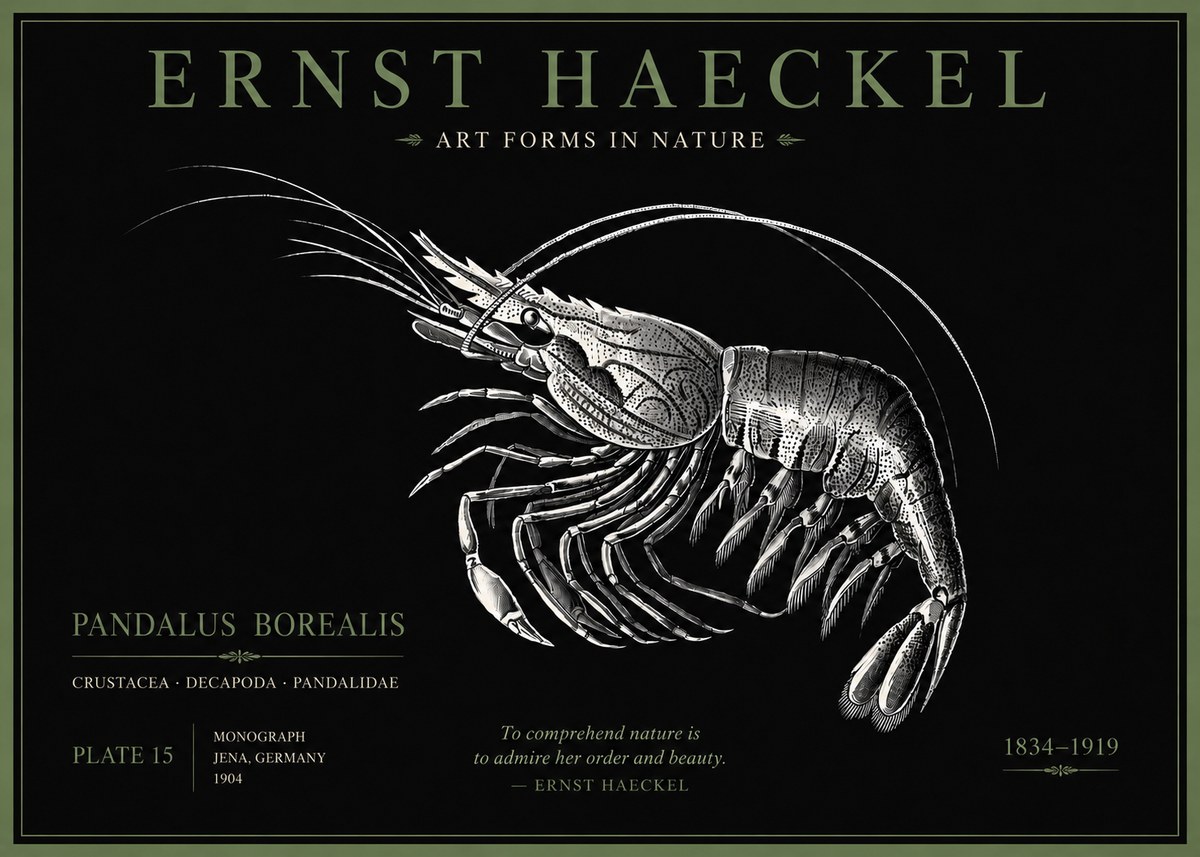 Ernst Haeckel Pandalus Borealis No5 - Plakat