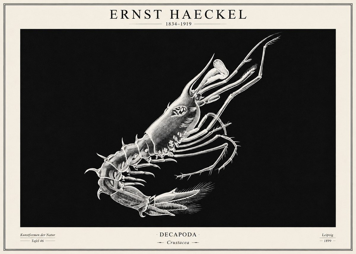 Ernst Haeckel Decapoda the Crustaceans No2 - Plakat