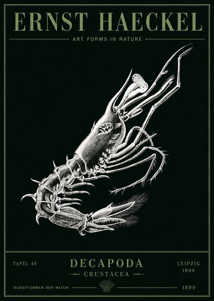 Ernst Haeckel Decapoda the Crustaceans No5 - Plakat