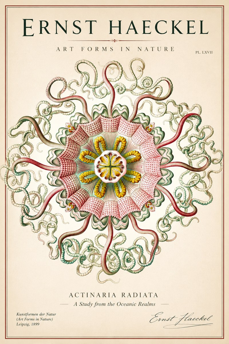 Ernst Haeckel Discomedusae – Actiniae No2 - Plakat