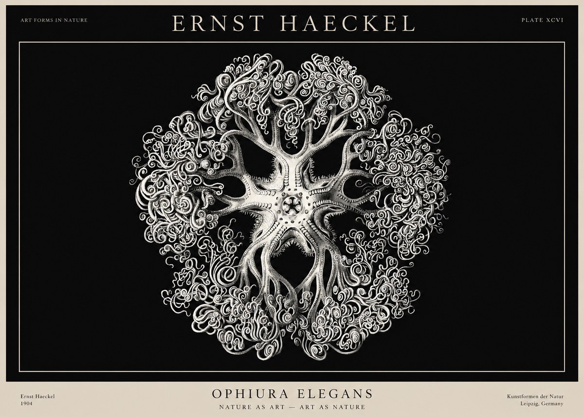 Ernst Haeckel Ophiuroidea Sea Tree - Deep Sea No3 - Plakat