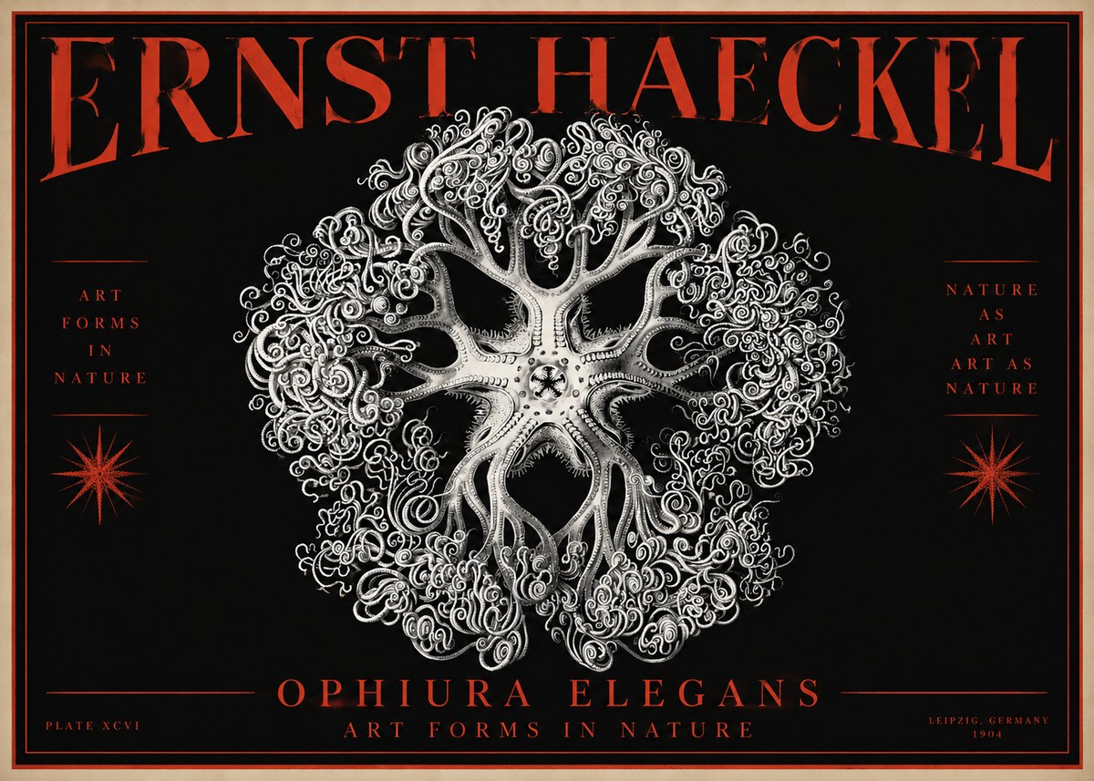 Ernst Haeckel Ophiuroidea Sea Tree - Deep Sea No4 - Plakat