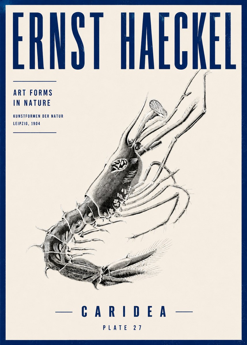 Ernst Haeckel Caridea Plate 27 No4 - Plakat