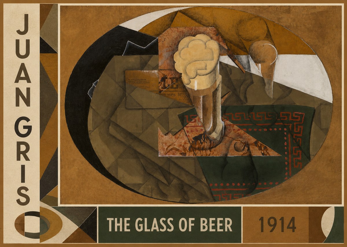 Juan Gris The Glass of Beer No3 - Plakat