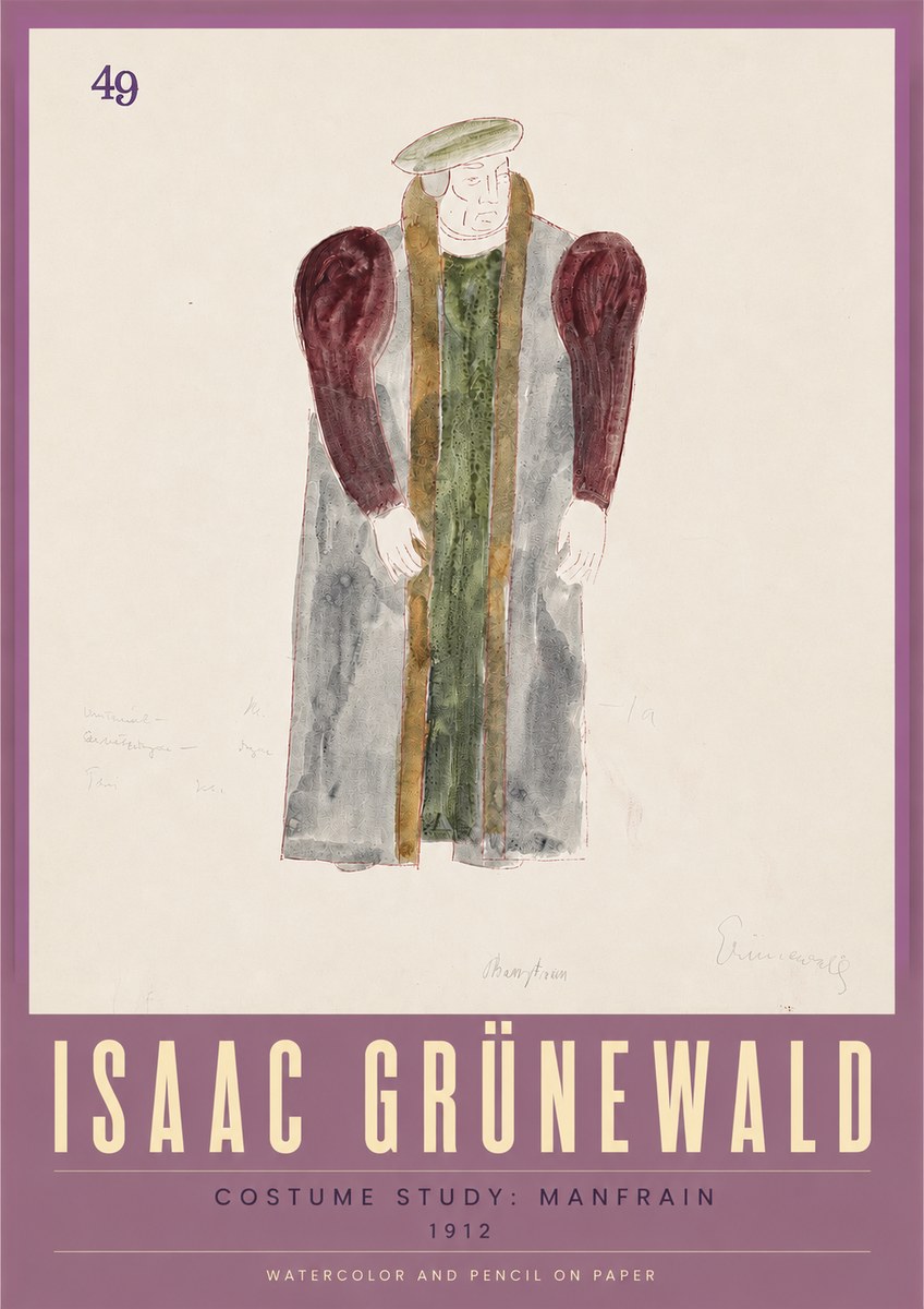 Isaac Grünewald Costume Study: Manfrain No3 - Plakat