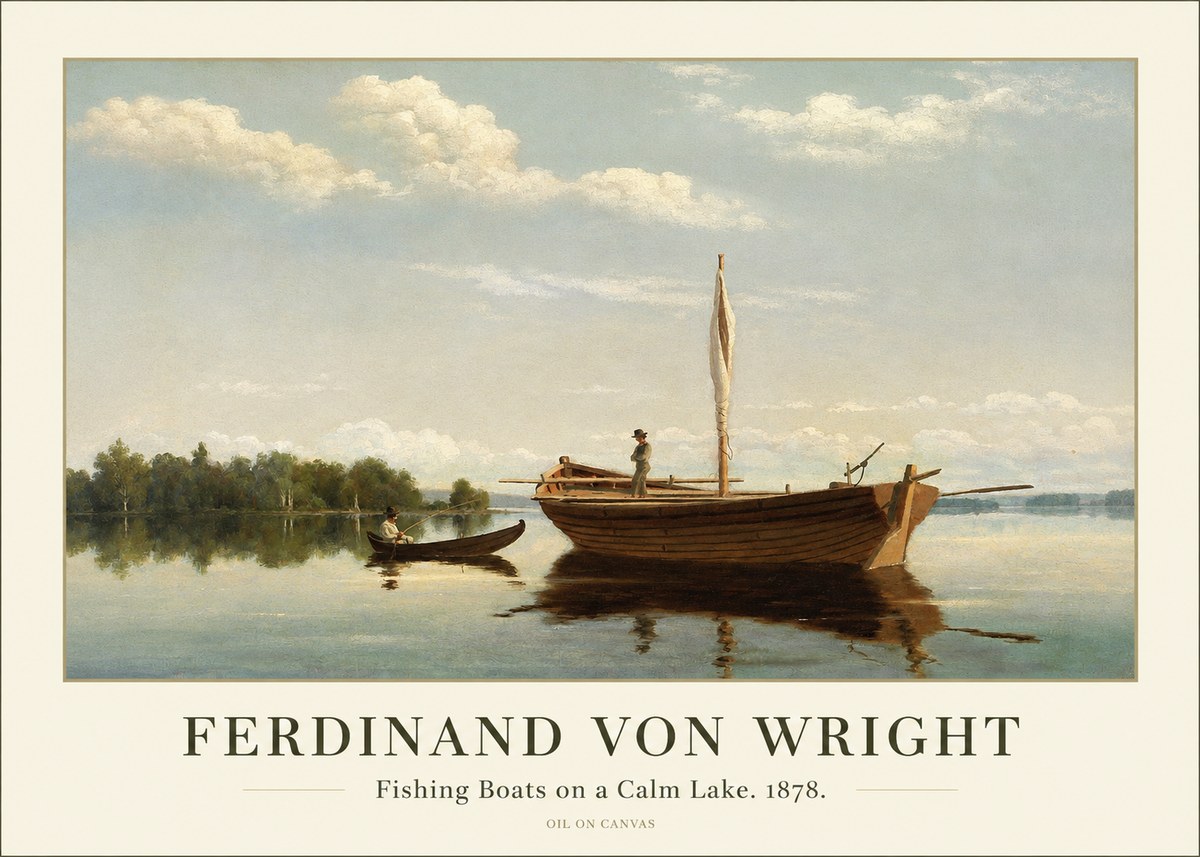 Ferdinand von Wright Fishing Boats on a Calm Lake. 1878. No1 - Plakat
