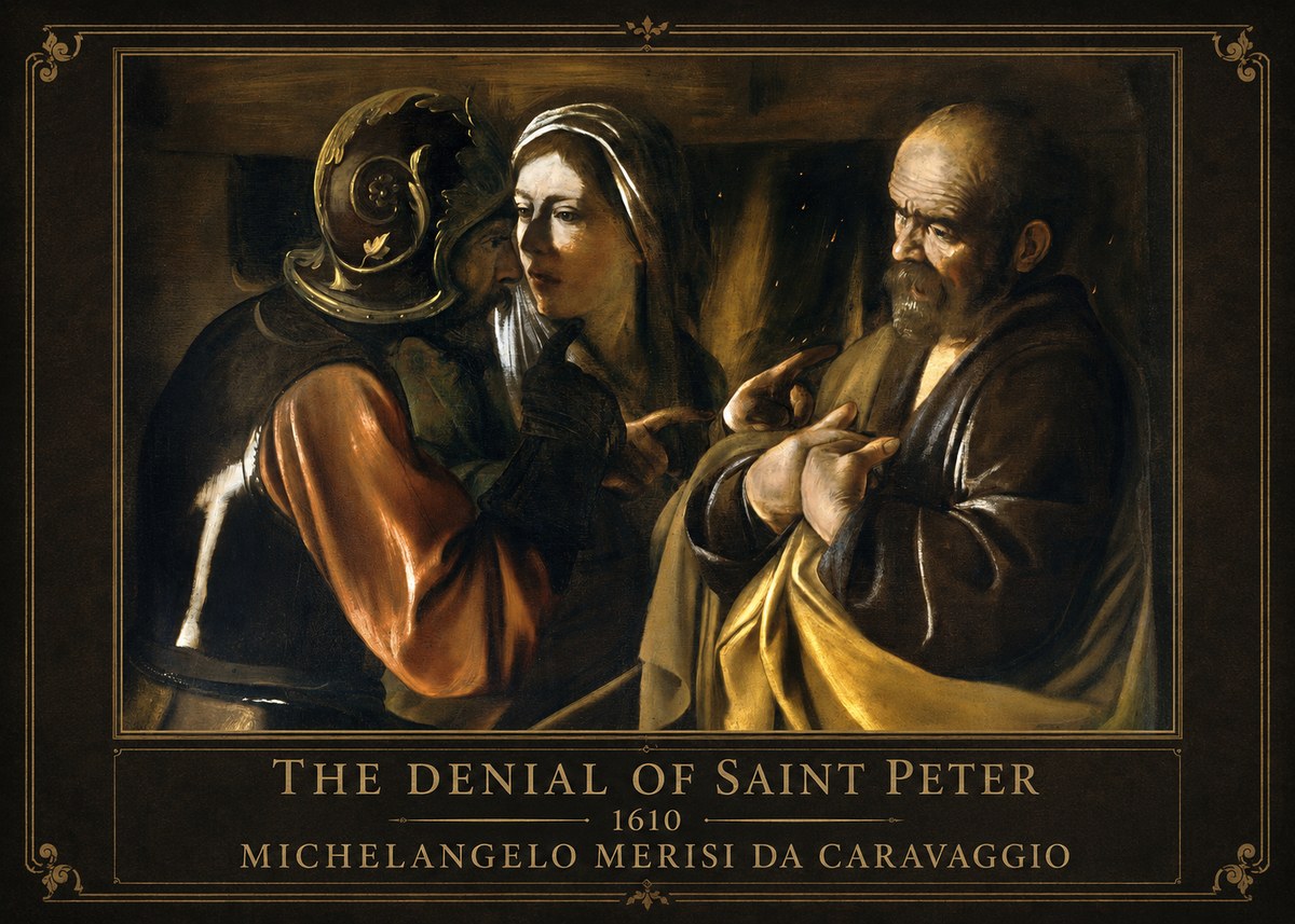 Michelangelo Merisi da Caravaggio The Denial of Saint Peter No1 - Plakat