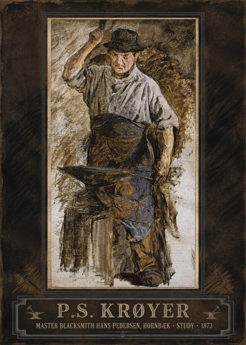 P.S. Krøyer Master Blacksmith Hans Pedersen, Hornbaek · Study · 1873 No5 - Plakat