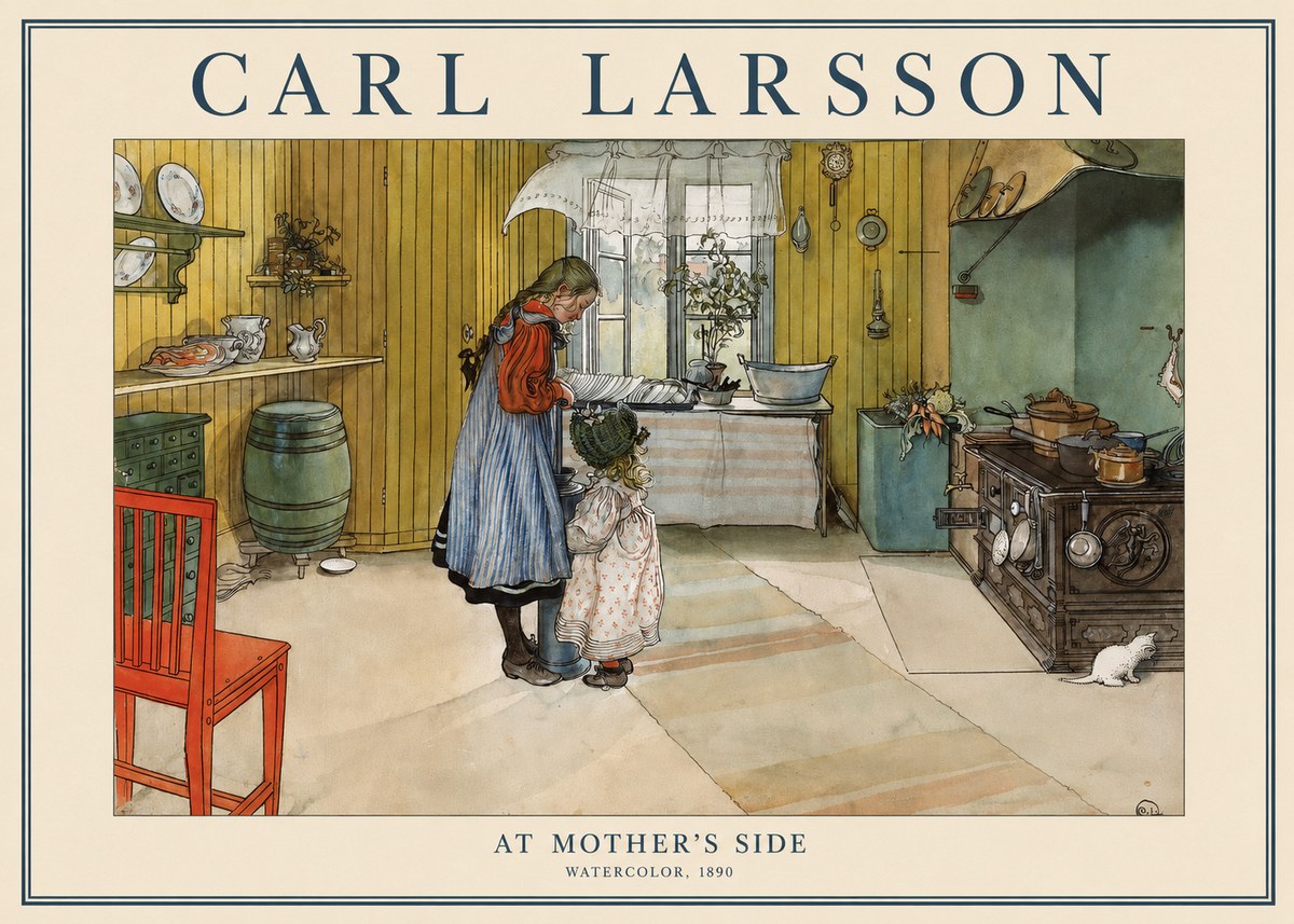 Carl Larsson At Mother's Side No1 - Plakat