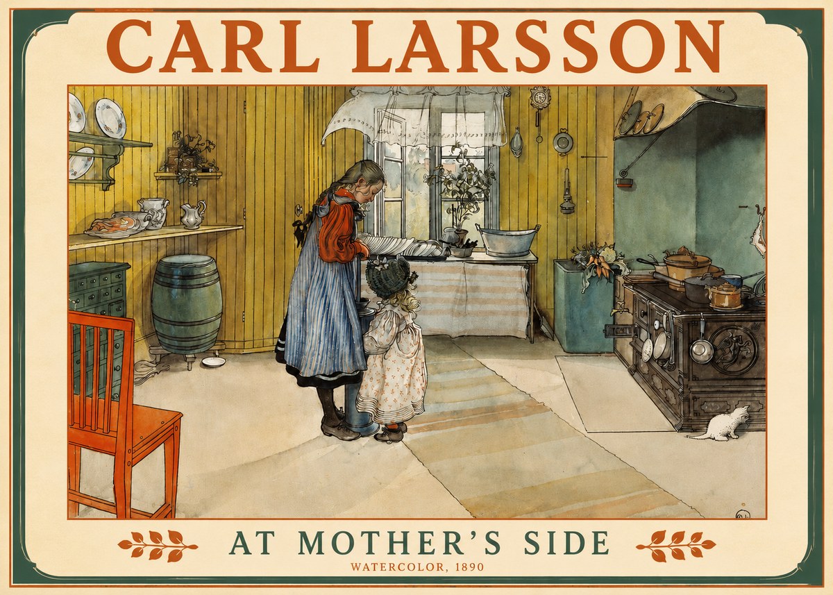 Carl Larsson At Mother's Side No2 - Plakat