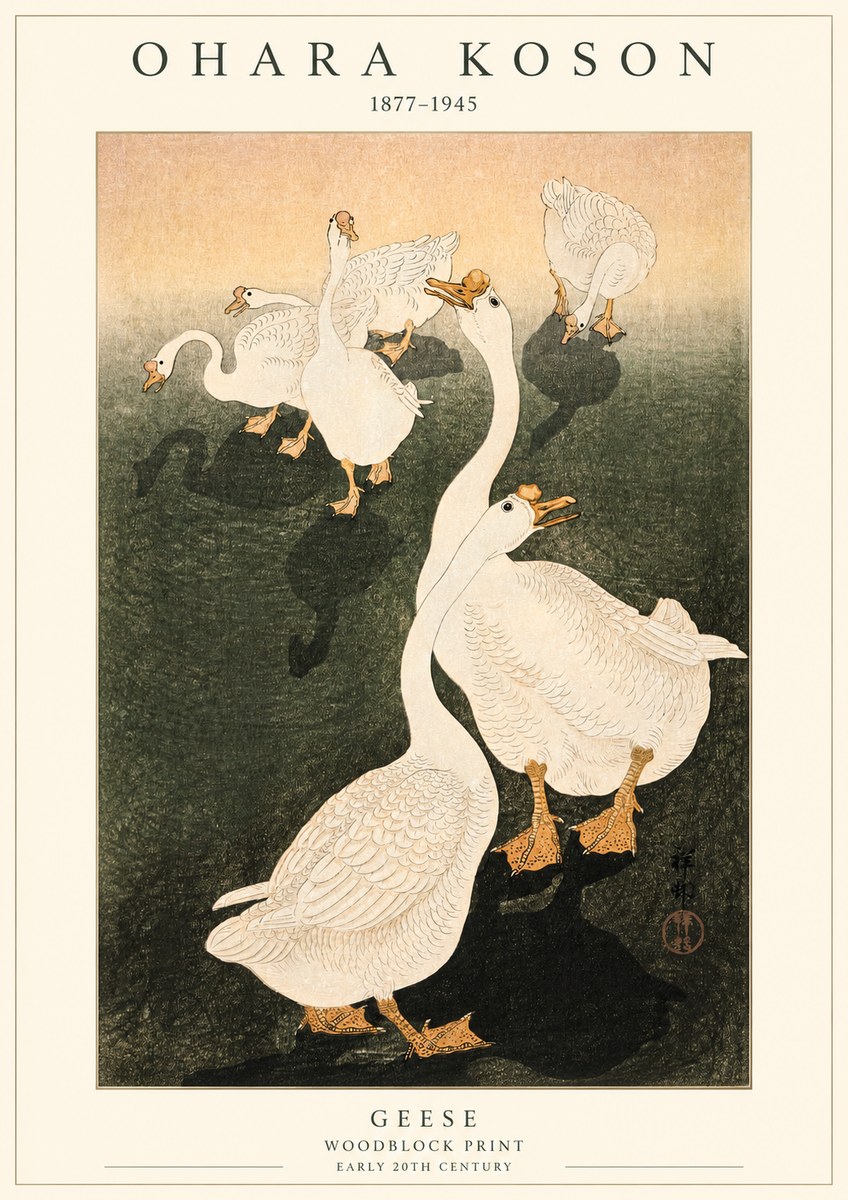 Ohara Koson Geese No1 - Plakat