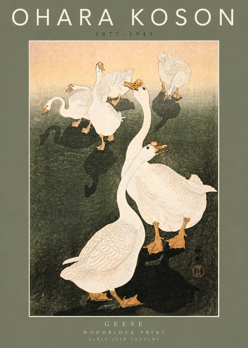 Ohara Koson Geese No2 - Plakat