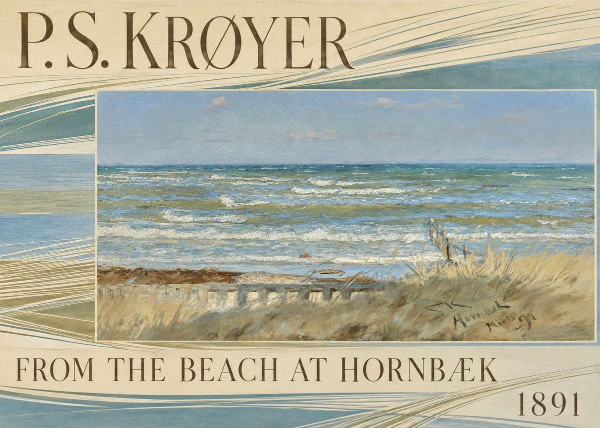 P.S. Krøyer From the Beach at Hornbæk · 1891 No6 - Plakat