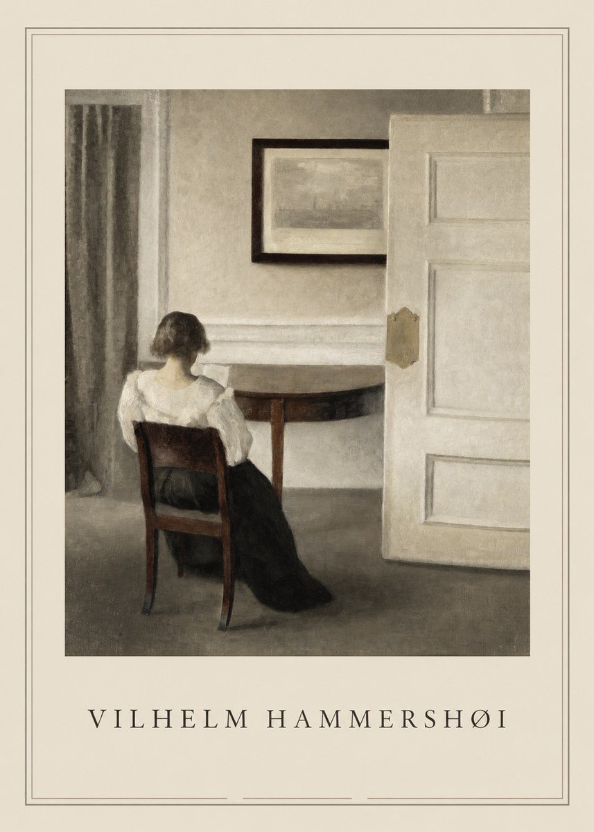Vilhelm Hammershøi Interior with a Woman, Strandgade 30 No1 - Plakat