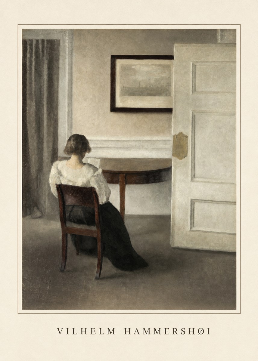 Vilhelm Hammershøi Interior with a Woman, Strandgade 30 No5 - Plakat