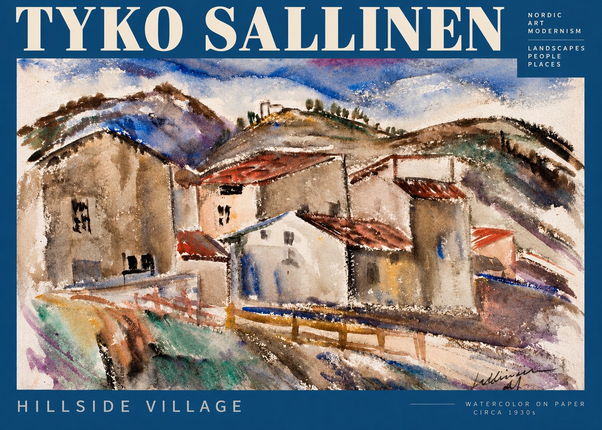 Tyko Sallinen Hillside Village No2 - Plakat