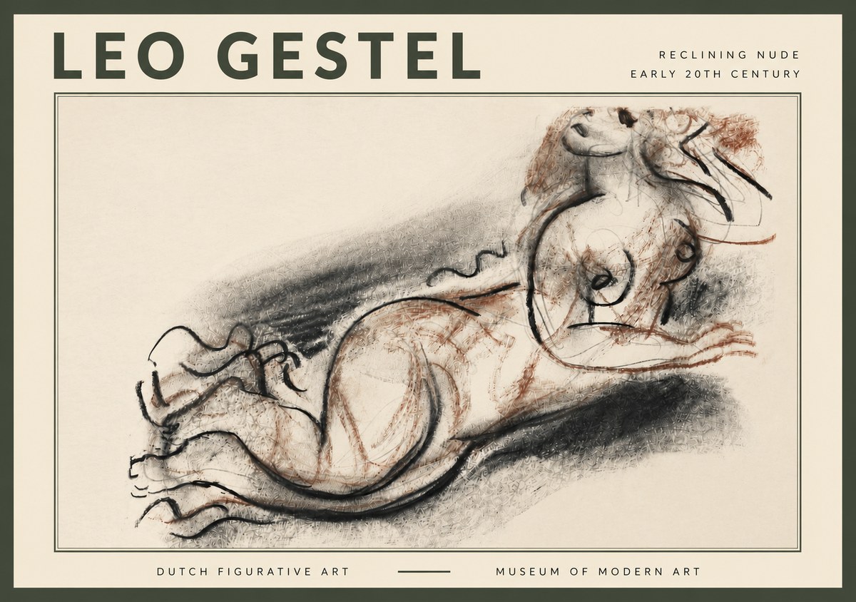 Leo Gestel Reclining Nude No4 - Plakat