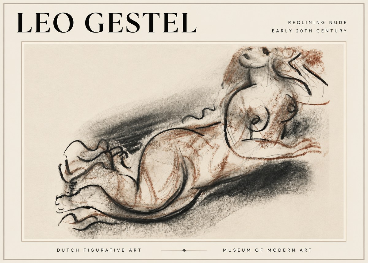 Leo Gestel Reclining Nude No6 - Plakat