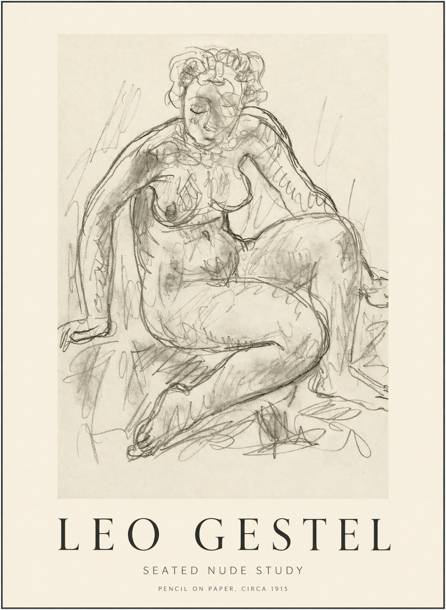 Leo Gestel Seated Nude Study No1 - Plakat