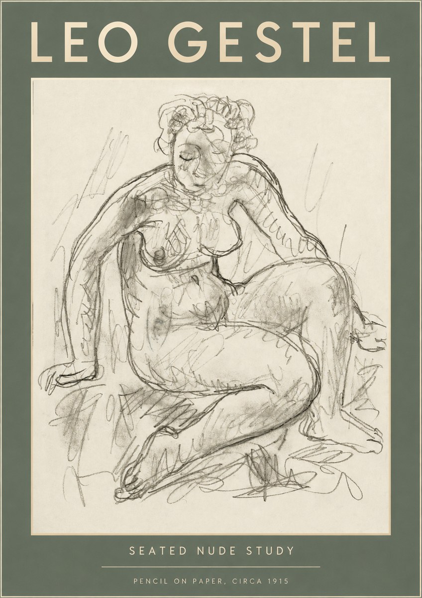 Leo Gestel Seated Nude Study No2 - Plakat