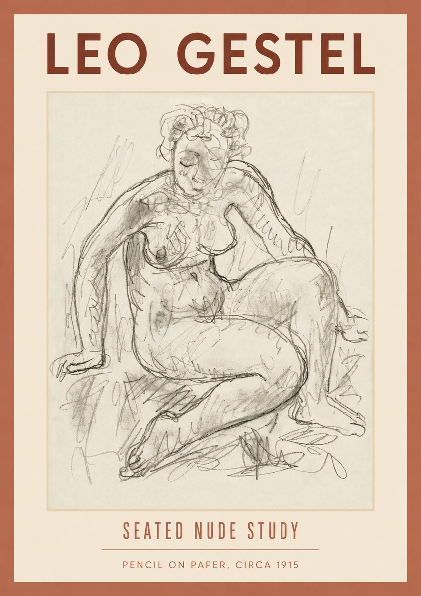 Leo Gestel Seated Nude Study No4 - Plakat